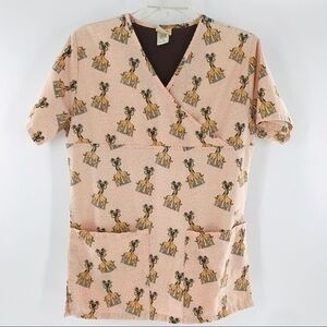 Black Star Scrub Top   Short sleeve